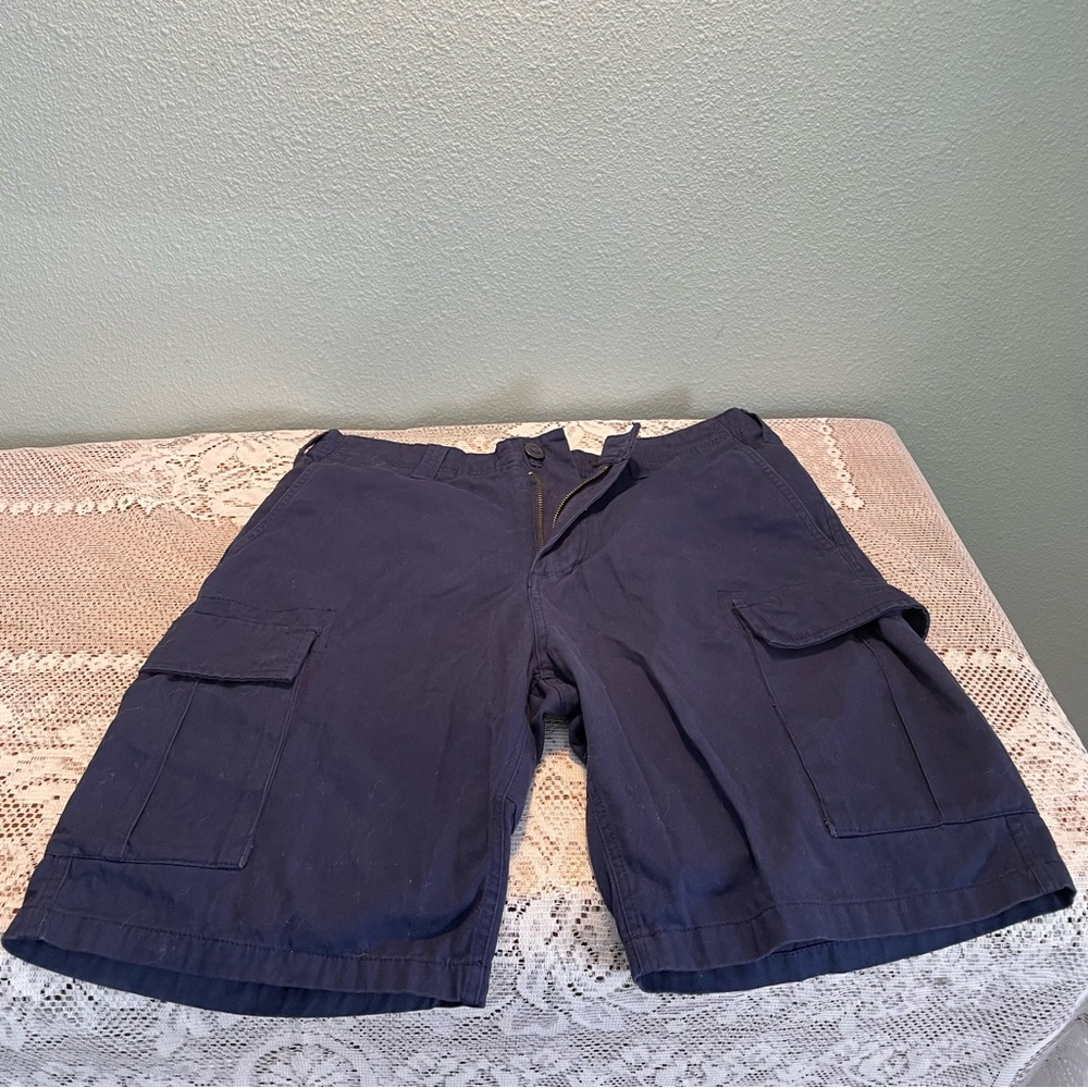 Volcom Mens Dark Blue Cargo Shorts 32